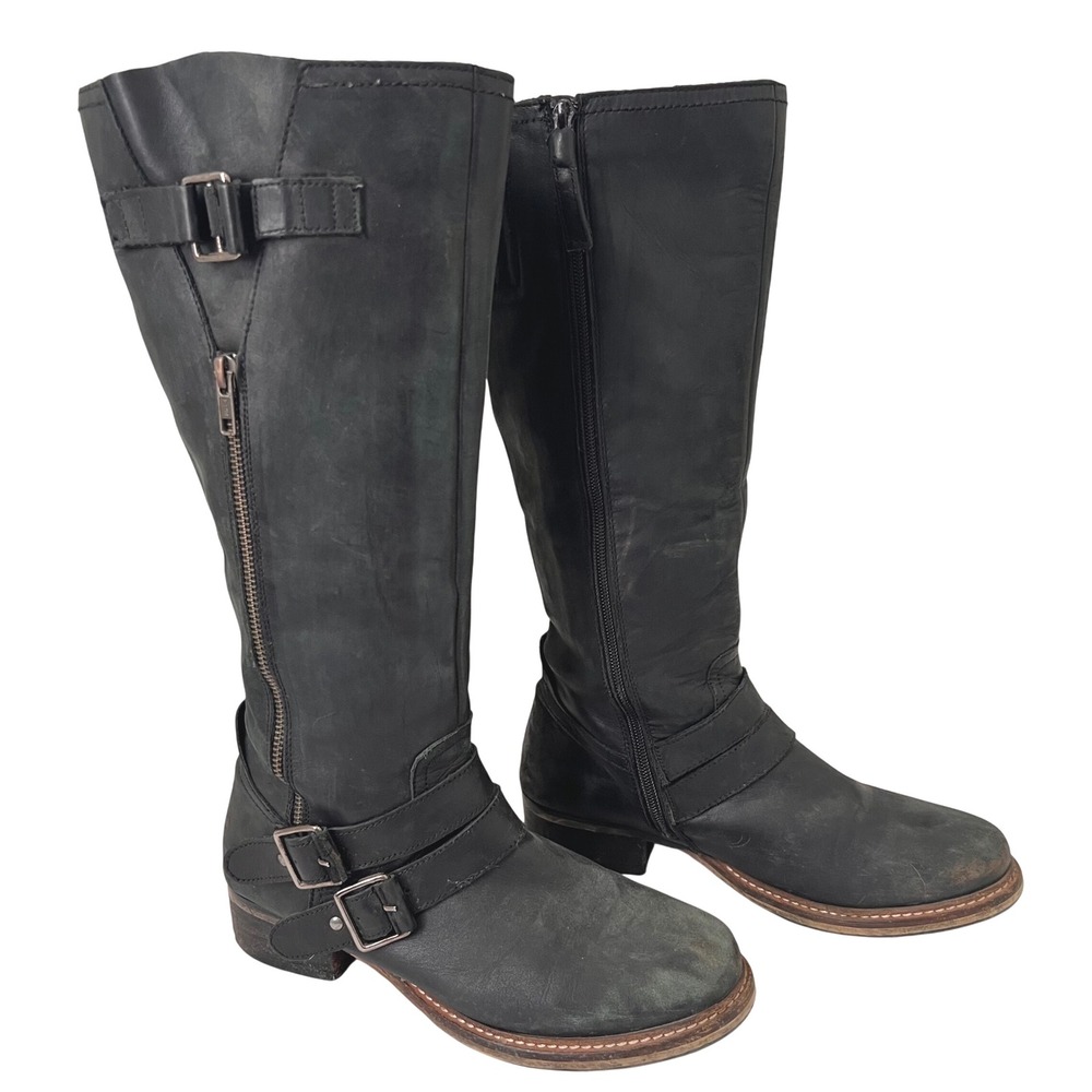 Seychelles Hold My Hand Mid-Calf Length Moto Boots Size 9 SL Regular Fit Black